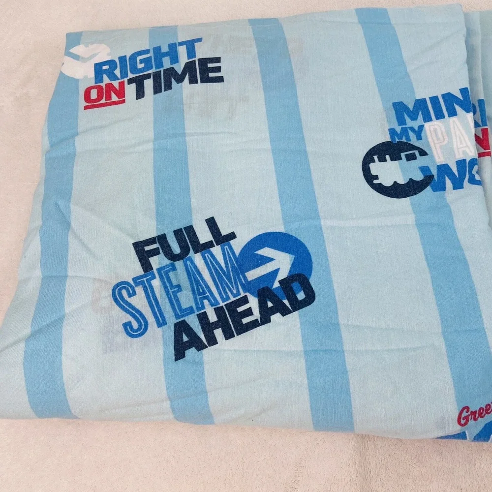 THOMAS THE TANK ENGINE & FRIENDS Twin Fitted Flat Sheet Percy James Blue Fabric